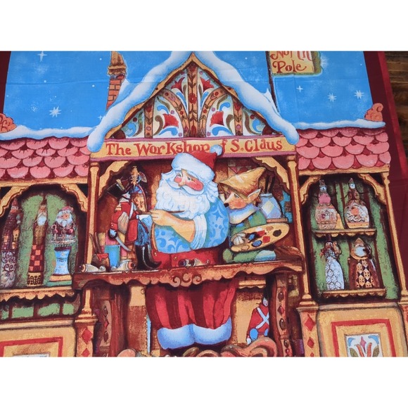 Jim Shore Fabric, Santa and Elf Panels Pre-marked for cutting  3 panels - 34x44" - Picture 3 of 5